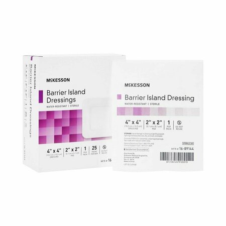 MCKESSON Composite Barrier Island Dressing, 4 x 4 Inch, 25PK 16-89144